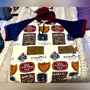 Born Fly hooded short sleeved shirt